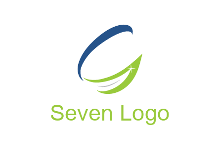 letter G incorporated with abstract leaf with shine logo
