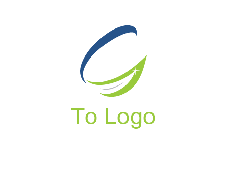 letter G incorporated with abstract leaf with shine logo