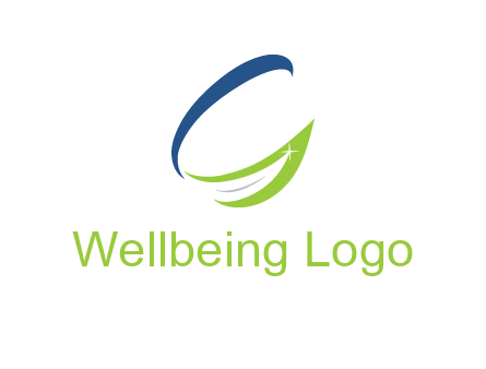 letter G incorporated with abstract leaf with shine logo