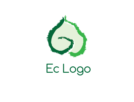 abstract letter G forming leaf logo