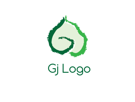 abstract letter G forming leaf logo
