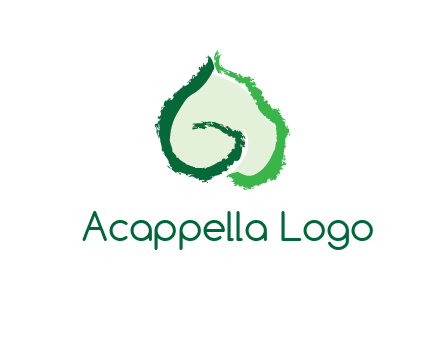 abstract letter G forming leaf logo