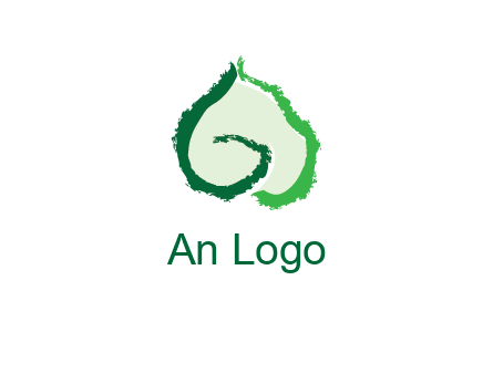 abstract letter G forming leaf logo