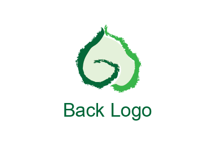 abstract letter G forming leaf logo