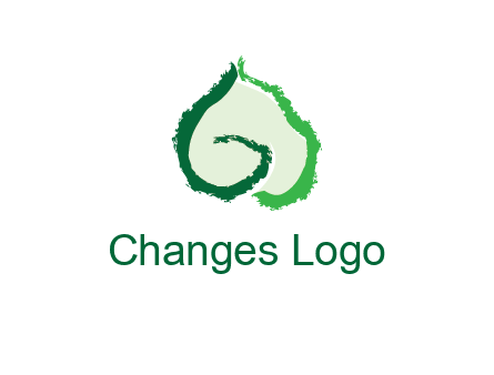 abstract letter G forming leaf logo