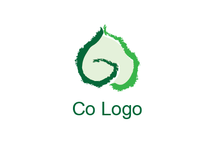abstract letter G forming leaf logo