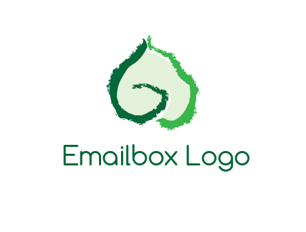 abstract letter G forming leaf logo