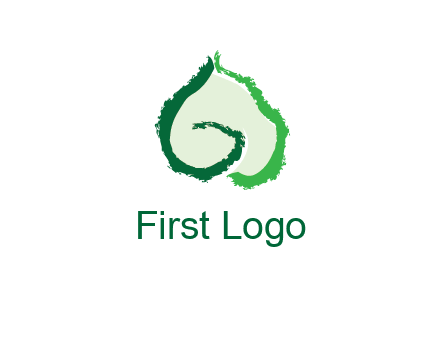 abstract letter G forming leaf logo