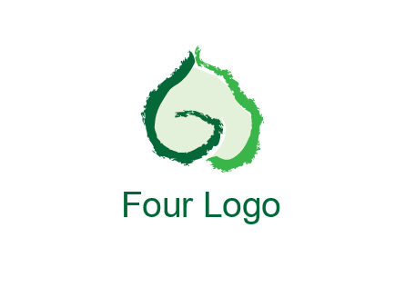 abstract letter G forming leaf logo