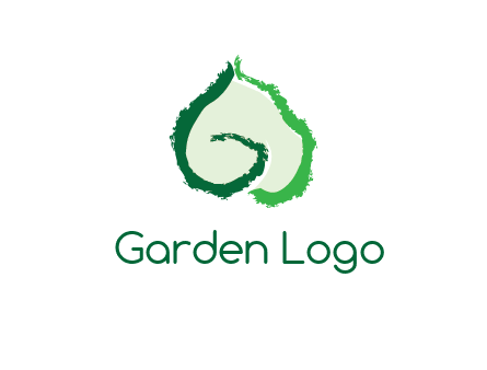 abstract letter G forming leaf logo