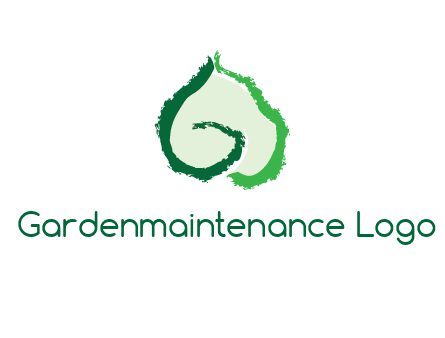 abstract letter G forming leaf logo