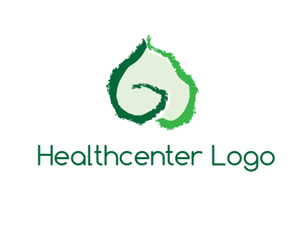 abstract letter G forming leaf logo