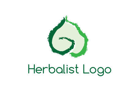 abstract letter G forming leaf logo