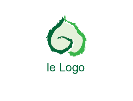 abstract letter G forming leaf logo
