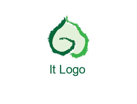 abstract letter G forming leaf logo
