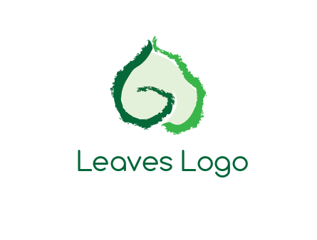 abstract letter G forming leaf logo