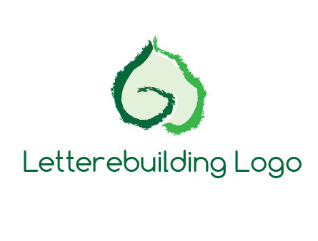abstract letter G forming leaf logo