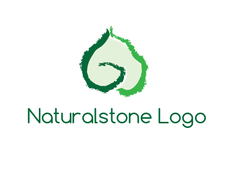 abstract letter G forming leaf logo
