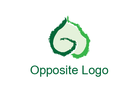 abstract letter G forming leaf logo