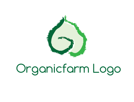abstract letter G forming leaf logo
