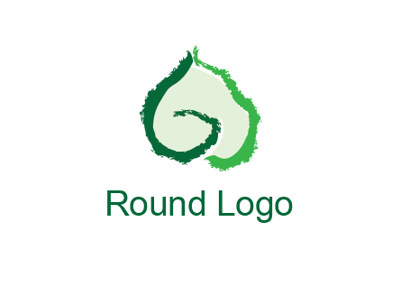 abstract letter G forming leaf logo