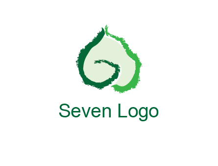 abstract letter G forming leaf logo