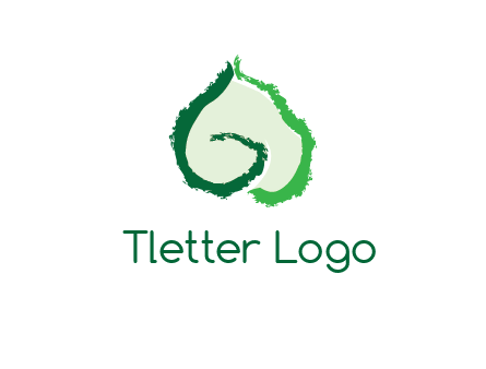 abstract letter G forming leaf logo