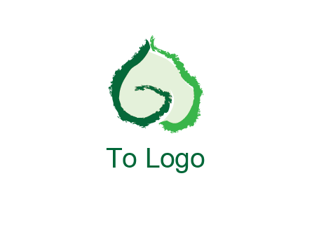 abstract letter G forming leaf logo