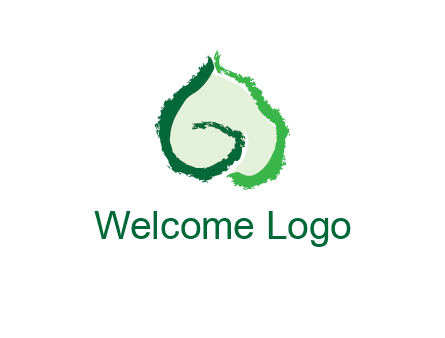 abstract letter G forming leaf logo