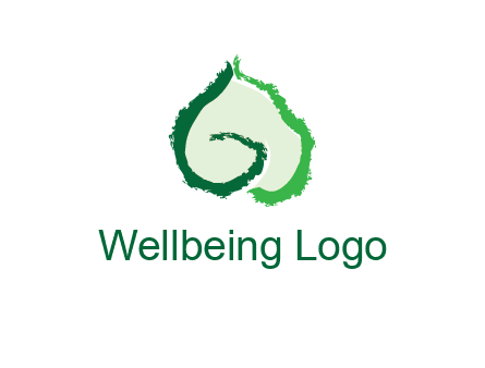 abstract letter G forming leaf logo