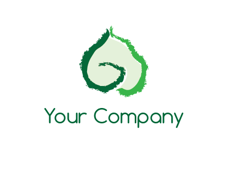 abstract letter G forming leaf logo