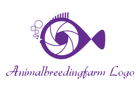 shutter in fish blowing bubbles photography logo