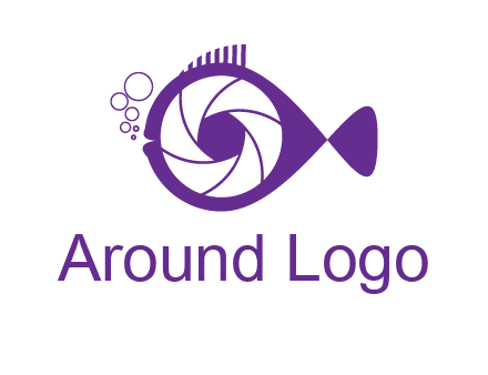shutter in fish blowing bubbles photography logo