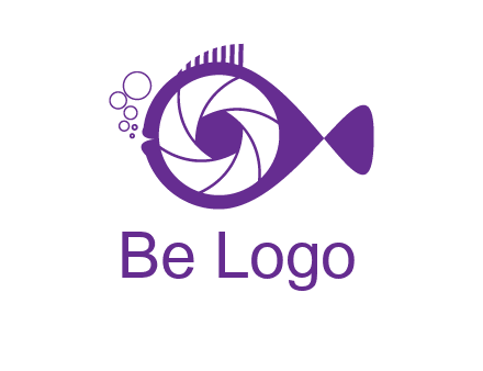shutter in fish blowing bubbles photography logo