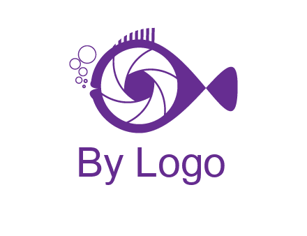 shutter in fish blowing bubbles photography logo