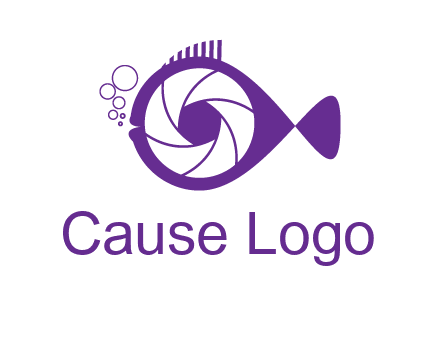 shutter in fish blowing bubbles photography logo