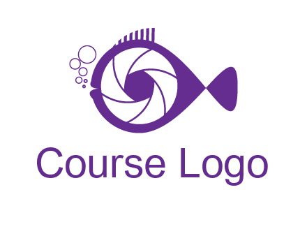 shutter in fish blowing bubbles photography logo