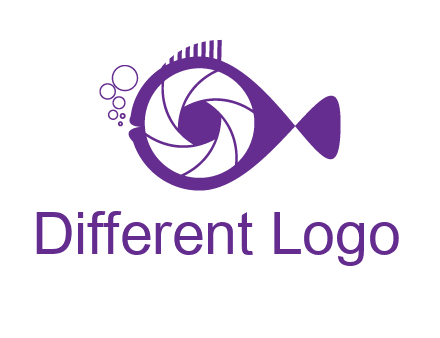 shutter in fish blowing bubbles photography logo