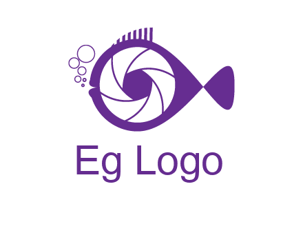 shutter in fish blowing bubbles photography logo