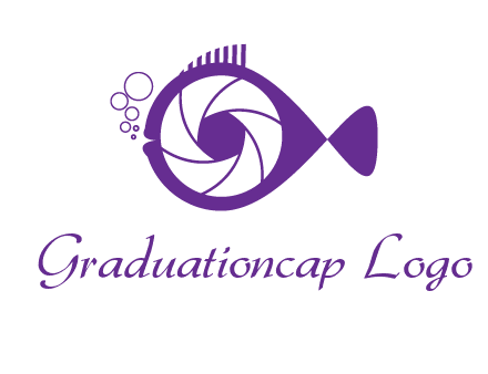 shutter in fish blowing bubbles photography logo
