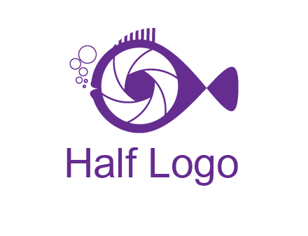 shutter in fish blowing bubbles photography logo