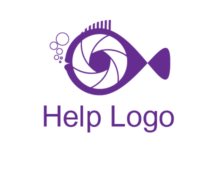 shutter in fish blowing bubbles photography logo