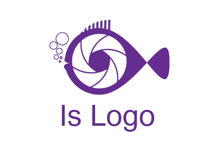 shutter in fish blowing bubbles photography logo