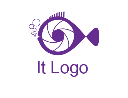 shutter in fish blowing bubbles photography logo