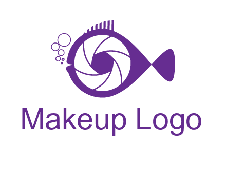 shutter in fish blowing bubbles photography logo