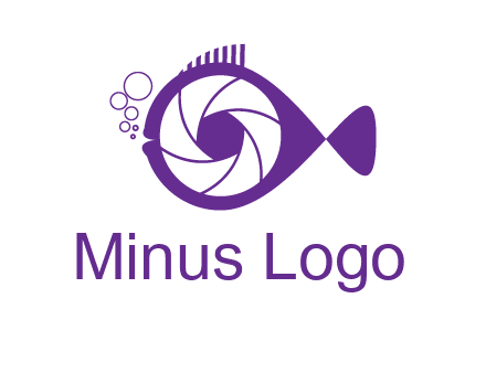 shutter in fish blowing bubbles photography logo
