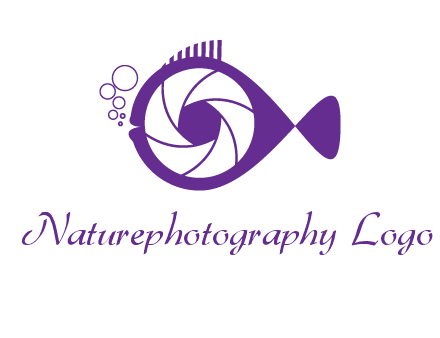 shutter in fish blowing bubbles photography logo