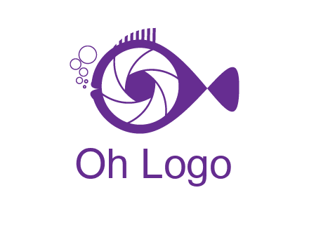 shutter in fish blowing bubbles photography logo