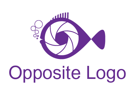 shutter in fish blowing bubbles photography logo