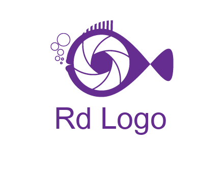 shutter in fish blowing bubbles photography logo